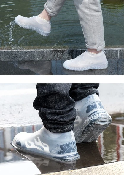 Nessiworld Silikon Ayakkabı Kılıfı Kaymaz Su Kir Geçirmez  M Beden Beyaz ürün görseli