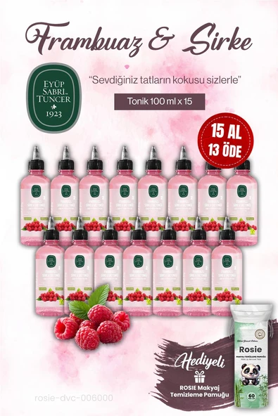 15 AL 13 ÖDE EST Frambuaz Sirke Tonik 100 ml, ROSIE makyaj pamuğu ürün görseli
