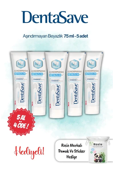 Dentasave Aşındırmayan Beyazlık 75 ml 5 AL 4 ÖDE ve Rosie ürün görseli