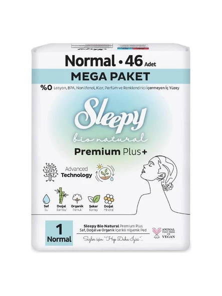 Sleepy Mega Paket Bio 5 AL 4 ÖDE Hijyenik ped 46'lı Normal ve ROSIE makyaj pamuğu - Resim 2