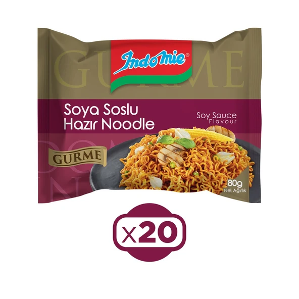 Indomie Noodle Gurme Soya Soslu 80 gr x 20 Adet ürün görseli