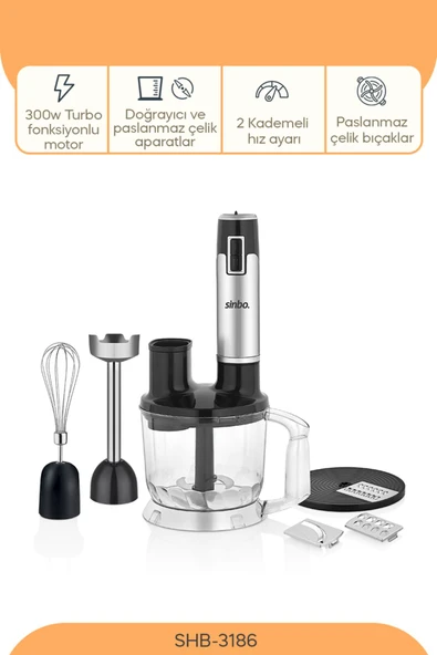 SİNBO SHB-3186  EL BLENDER SETİ