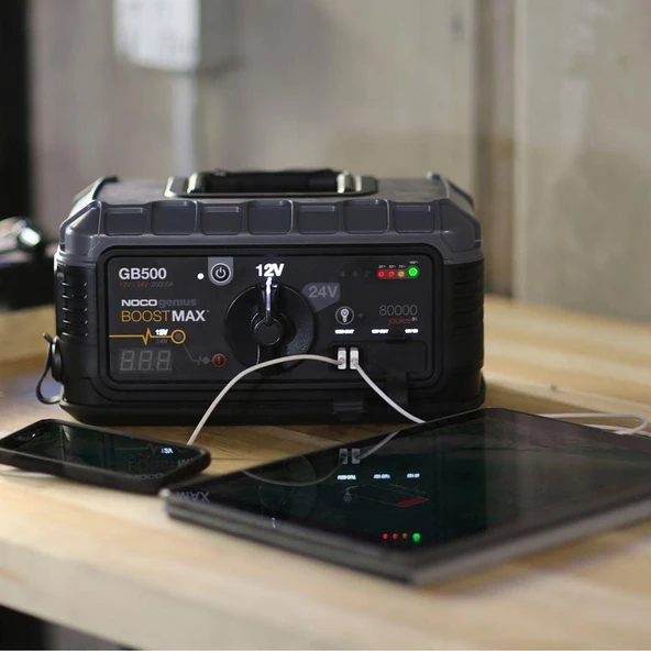 NOCO Genius GB500 12V/24V 20.000Amp Ultrasafe Lityum Akü Takviye + Powerbank + Led Lamba - 4