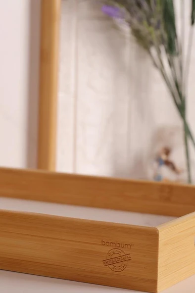 Bambum Marbella - 2`li Mermer Desenli Tepsi Beyaz Büyük Orta - Resim 4