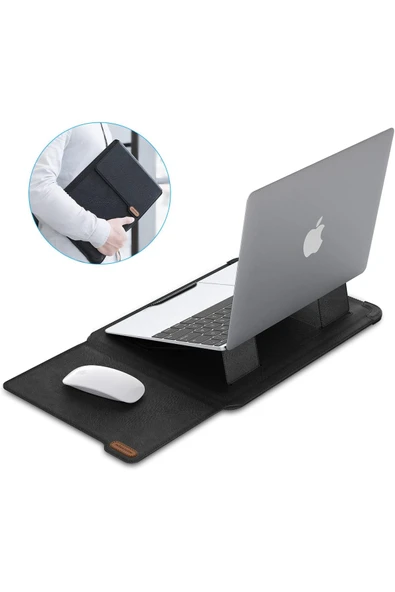 Cisteen Nillkin15.6inç MacBook KılıfStandlı MausePed Vegan Deri Apple uyumlu Samsung uyumlu Laptop Çantası - Resim 2