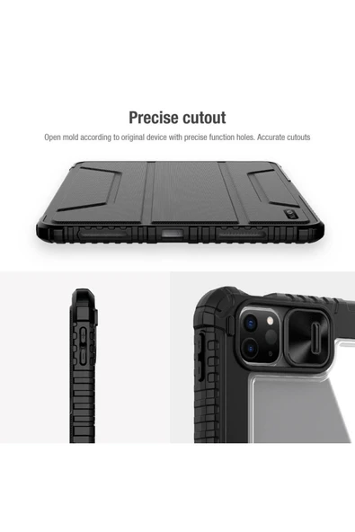 Cisteen NİLLKİN Apple İpad Air 11inç 2024 Air 4/5.nesil 10.9 Kalemlikli Standlı DüşmeyeDayanıklı Kılıf - Resim 2