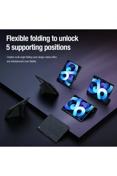 Cisteen NİLLKİN iPad Air 13 2025 / Pro 13 2024 /12.9 Çok Açılı Katlanır Standlı Yüksek Koruma Tablet Kılıfı - Resim 2