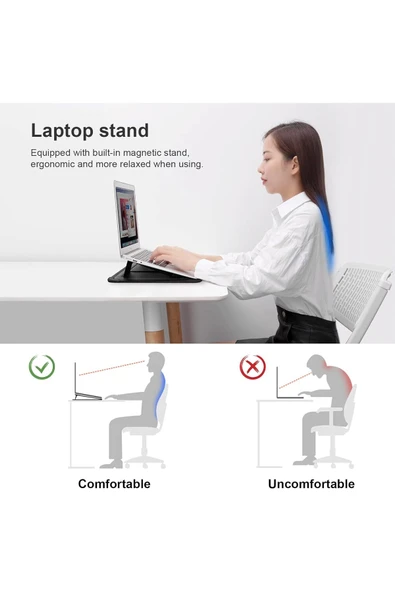 Cisteen Nillkin15.6inç MacBook KılıfStandlı MausePed Vegan Deri Apple uyumlu Samsung uyumlu Laptop Çantası - Resim 5