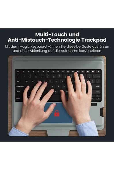 Cisteen Nillkin Klavyelikılıf iPadAir13inç(2024)6/5/4/3 nesil kamerakoruma,çıkarılabilir klavye,aydınlatmalı - Resim 5