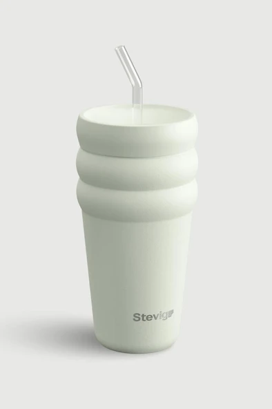 Stevig 3 Bubble Two-Cap Straw Tumbler Çelik Termos 600 ML Lightest Sky ST-247 ürün görseli