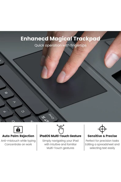 Cisteen Nillkin iPad Pro12.9Klavyeli Kılıf 6.Nesil,touchpad,KalemTutucu,KameraKoruma 5./4./3.Nesil ileUyumlu - Resim 4