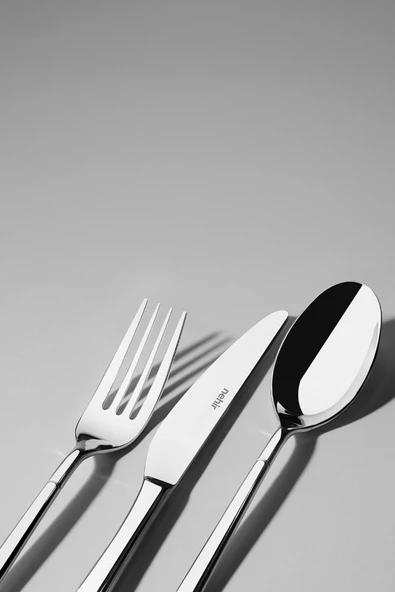 Nehir Elegance Sade 12 Kişilik 84 Parça Kutulu Çatal Kaşık Bıçak Takımı - Resim 6