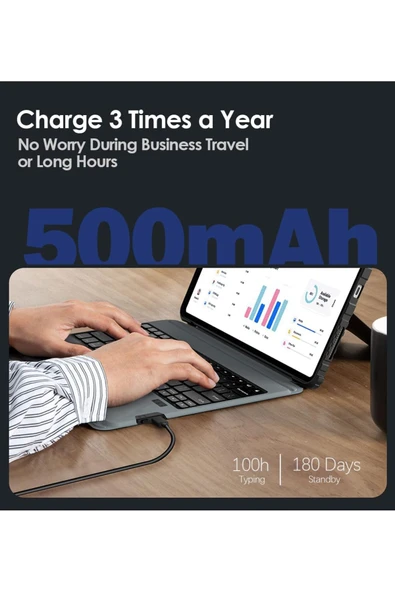 Cisteen Nillkin iPad Pro12.9Klavyeli Kılıf 6.Nesil,touchpad,KalemTutucu,KameraKoruma 5./4./3.Nesil ileUyumlu - Resim 8