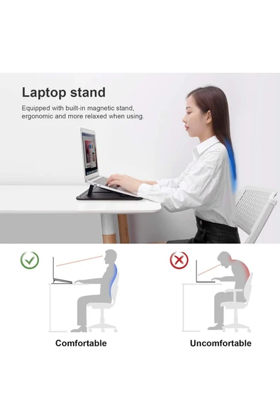 Cisteen Nillkin15.6inç MacBook KılıfStandlı MausePed Vegan Deri Laptop Çantası - Resim 5