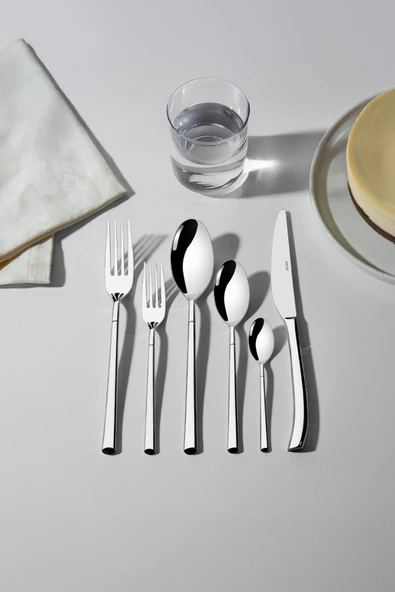 Nehir Elegance Sade 12 Kişilik 72 Parça Kutulu Çatal Kaşık Bıçak Takımı - 5
