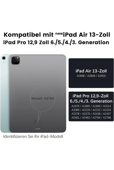 Cisteen Nillkin Klavyelikılıf iPadAir13inç(2024)6/5/4/3 nesil kamerakoruma,çıkarılabilir klavye,aydınlatmalı - Resim 2