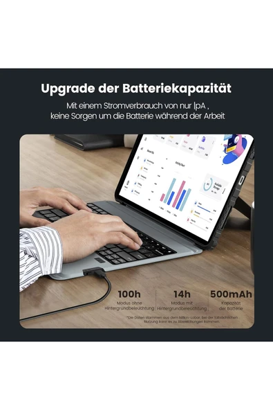 Cisteen Nillkin Klavyelikılıf iPadAir13inç(2024)6/5/4/3 nesil kamerakoruma,çıkarılabilir klavye,aydınlatmalı - Resim 8