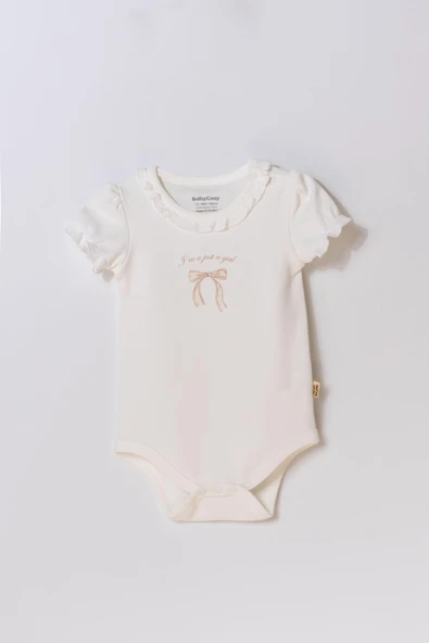 Bebek 2li Kısa Kollu Zıbın Body - Bebek, Yenidoğan %100 Organik Pamuk - csy8168 - 2