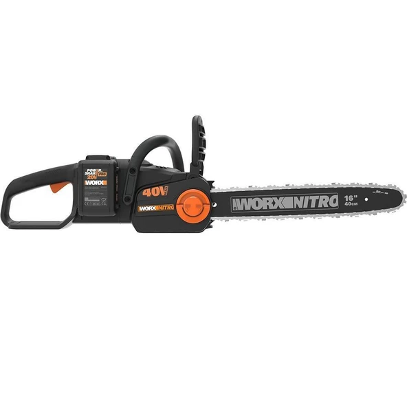 Worx 40CM Profesyonel Şarjlı Kömürsüz Zincirli Testere - 40Volt 4.0Ah Li-ion - 2