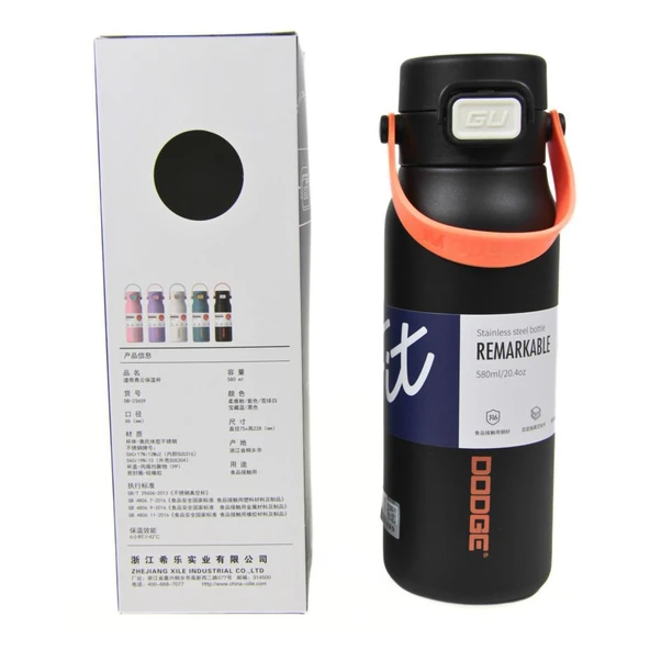 Dodge Çelik Termos Matara 580Ml Siyah - 5