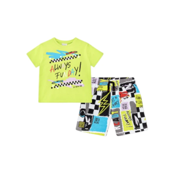 Araba Figürlü Şort Takım - Resim 2