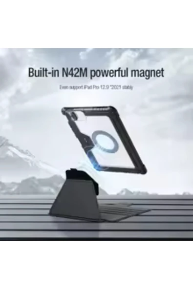 Cisteen NİLLKİN Apple İpad Air 11inç M2/m3 Air 4/5.nesil 10.9 Kalemlikli Standlı DüşmeyeDayanıklı Kılıf - Resim 3