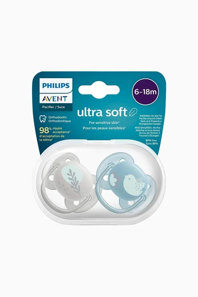 Philips Avent SCF091/15 Ultra Soft 6-18 Ay 2'li Erkek Emzik - 1