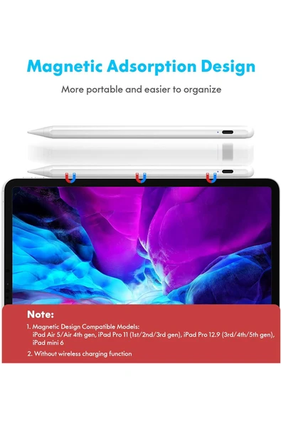 bravesons iPad(2018-2025)iPad Pro 11/12.9, iPad 10/9/8/7/6.iPad Air 5/4/3.iPad Mini 6/5.Stylus Uyumlu Kalem - Resim 2