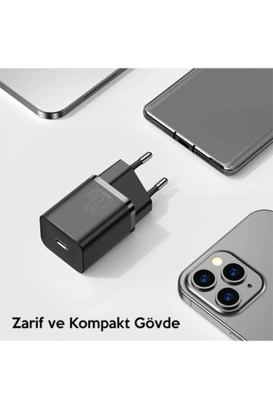 Baseus Super Si 20w Pd Type-c Hızlı Şarj Adaptörü Hızlı Şarj Aleti 20w Iphone 12-11 Hızlı Şarj - Resim 4