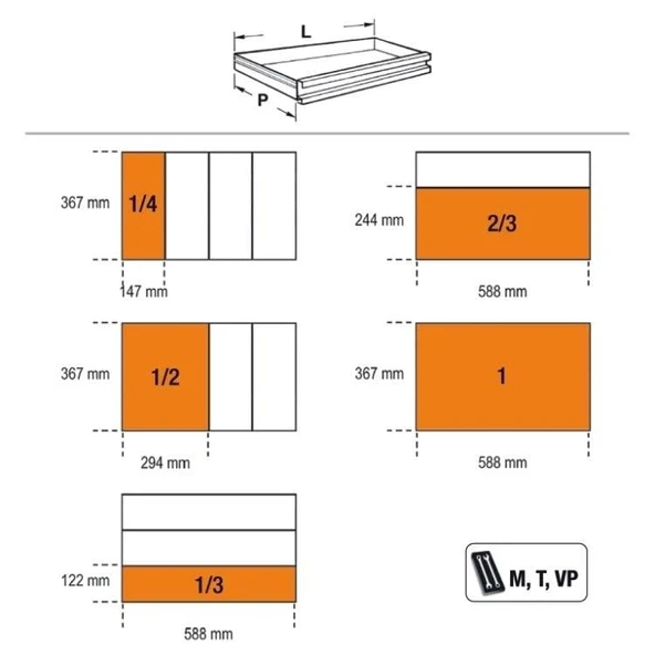 Beta 2400S XL09/E-XL 493 Parça 9 Çekmeceli Takım Arabası - 4