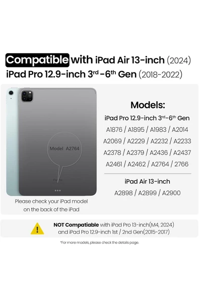 Cisteen Nillkin iPad Pro12.9Klavyeli Kılıf 6.Nesil,touchpad,KalemTutucu,KameraKoruma 5./4./3.Nesil ileUyumlu - Resim 2