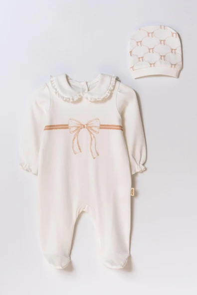 Bebek Tulum Şapka %100 Organik Pamuk , Bebek - Yenidoğan- csy8149 - 2