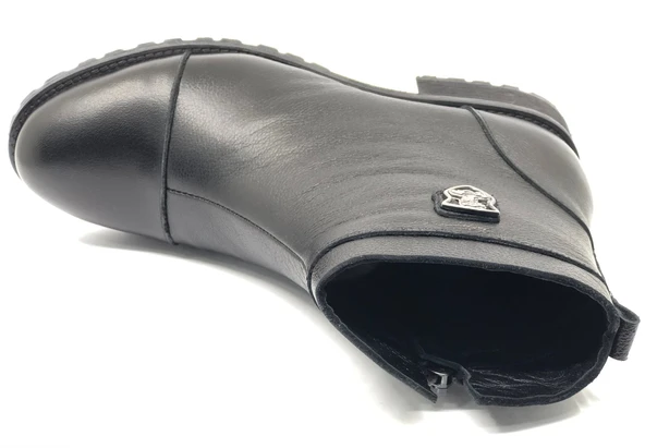 Venüs Marsel Hakiki Deri Düz Kaymaz Taban Ortopedik Kadın Bot - Resim 5