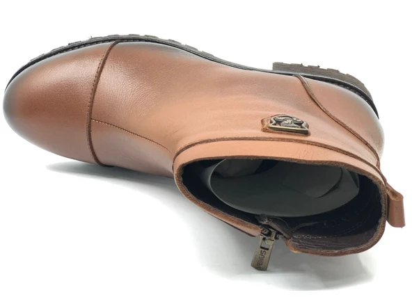 Venüs Marsel Hakiki Deri Düz Kaymaz Taban Ortopedik Kadın Bot - Resim 8