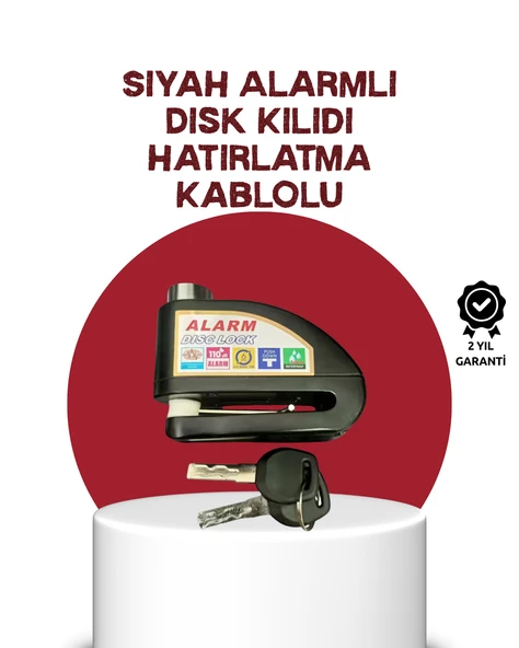 Güvenlik Sensörlü Alarmlı Disk Kilidi Motosiklet ve Bisiklet İçin
