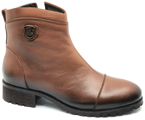 Venüs Marsel Hakiki Deri Düz Kaymaz Taban Ortopedik Kadın Bot - Resim 6