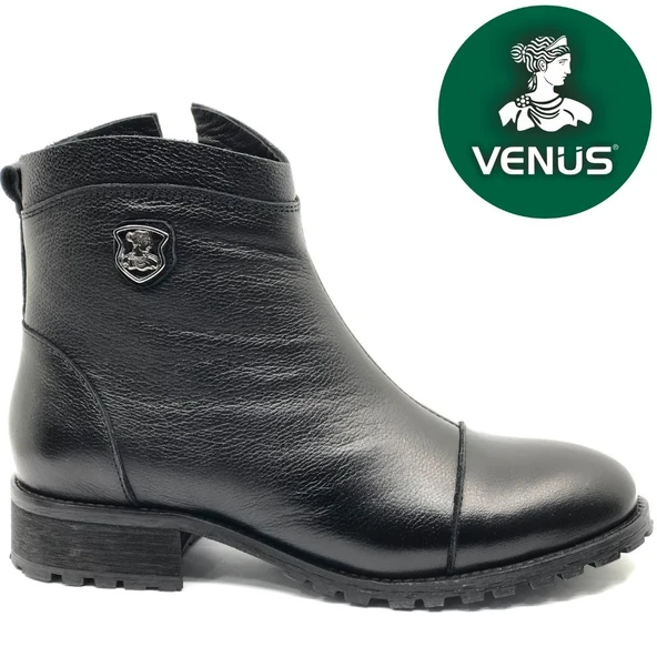 Venüs Marsel Hakiki Deri Düz Kaymaz Taban Ortopedik Kadın Bot - Resim 2