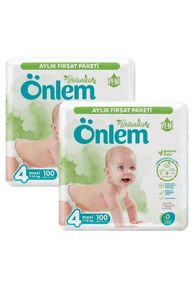 Önlem Botanika 4 Numara Maxi Bebek Bezi Fırsat Paketi 200 Adet (7-14 KG) ürün görseli