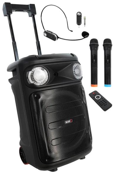Midex MXR-1100HX Taşınabilir Seyyar Portatif 3 Mikrofonlu Işıklı Ses Sistemi Hoparlör (1100 Watt) - 1