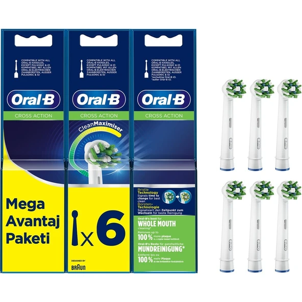 Oral-B Cross Action Şarjlı Diş Fırçası Yedek Başlığı 6 Adet - 2