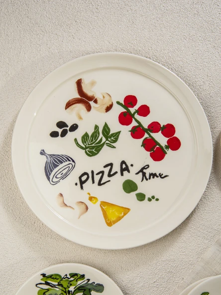 All Vegetables 5 Parça Pizza Servis Seti- El Boyama - Resim 6