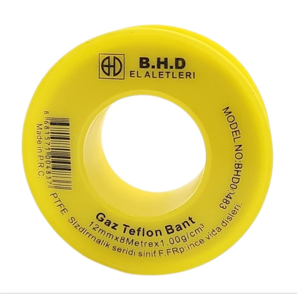Fixonic B.H.D BHD00483 8m 12mm Sarı Gaz Teflon Bandı ( 10 adet) - Resim 2
