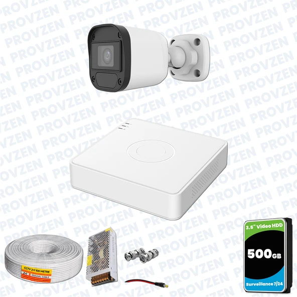 Provzen Hikvision Unv 1'li Full HD Güvenlik Kamerası Set Gece Görüş, Mikrofon, Olay Anında Bildirim ürün görseli