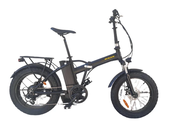 Bisan E-Folding F2 Elektrikli Katlanır Bisiklet (Siyah-Sarı) ürün görseli