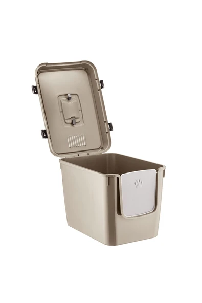 Pribor HZ-500 Xxl 3 Fonksiyonlu Açık / Kapalı Kedi Tuvaleti ve Taşıma Çantası Bej 56 x 40 x 43 Cm - Resim 5