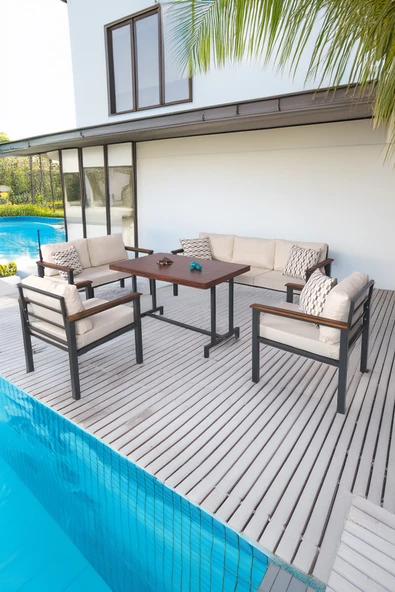 NEOKAS Metal Balkon Seti, Bahçe Takımı, Kafe Koltuğu, Bekleme Alanı Koltuğu, Oturma Grubu 1 + 1 + 2 + 3 + M ürün görseli