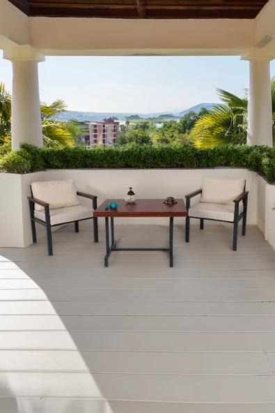 NEOKAS Balkon Mobilyası, Metal Oturma Grubu, Balkon Seti, Kafe Koltuğu, Teras Takımı, 2 Tekli Koltuk + 1 Adet Masa ürün görseli