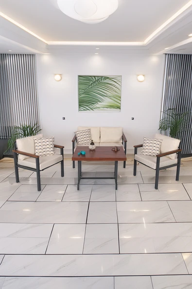 NEOKAS Balkon Mobilyası, Metal Oturma Grubu, Balkon Seti, Kafe Koltuğu, Bekeleme Alanı Koltuğu,  1 + 1 + 2 + M - Resim 3