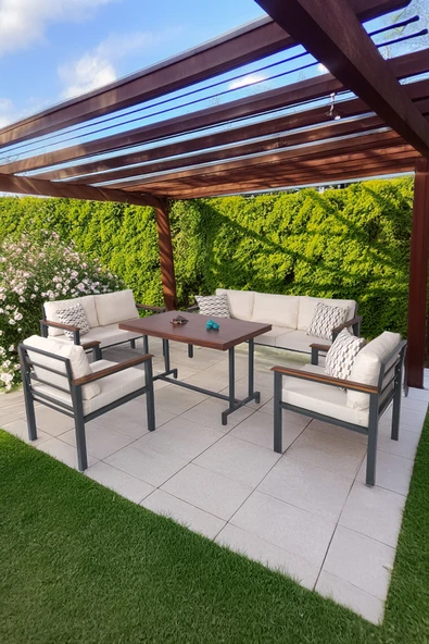 NEOKAS Metal Bahçe Takımı, Balkon Seti, Kafe Koltuğu, Bekleme Alanı Koltuğu, Oturma Grubu 1 + 1 + 2 + 3 + M ürün görseli