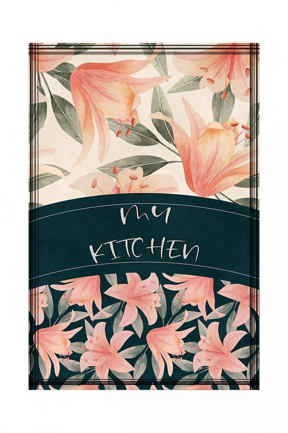 elleser Dekoratif Yıkanabilir Kaymaz Pamuk Tabanlı Mutfak Halısı - 2